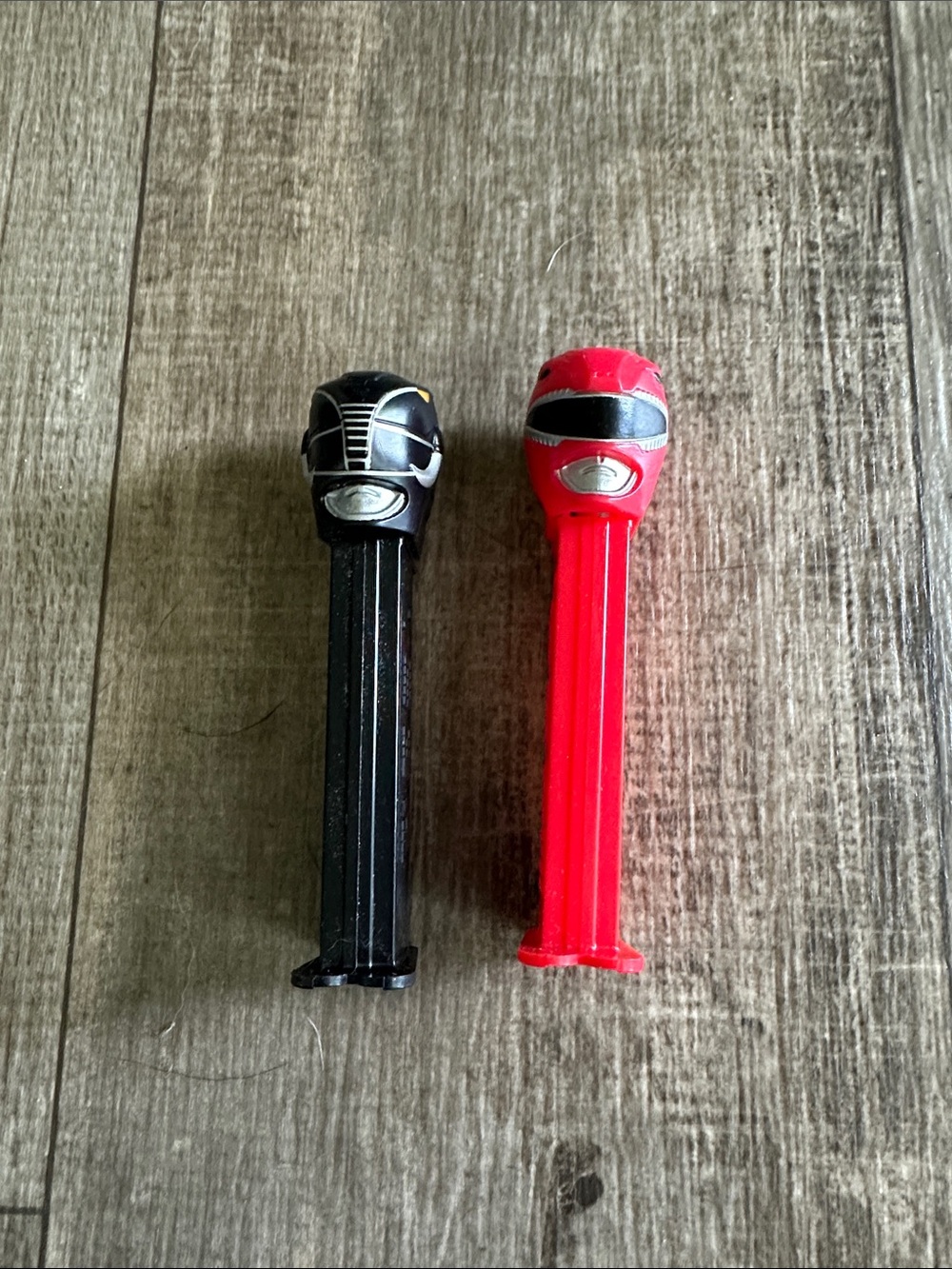 Red and Black Power Ranger PEZ Dispensers - Set of 2
